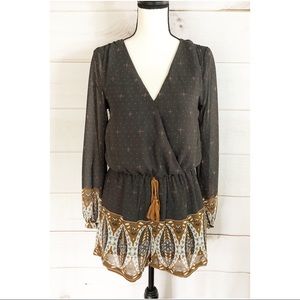 Japna  Long Sleeve Floral Romper Short